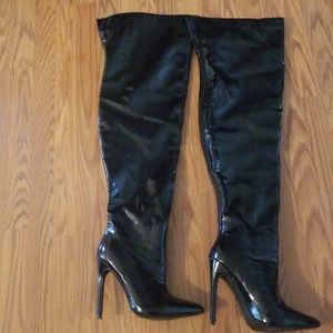 Black thigh high boots